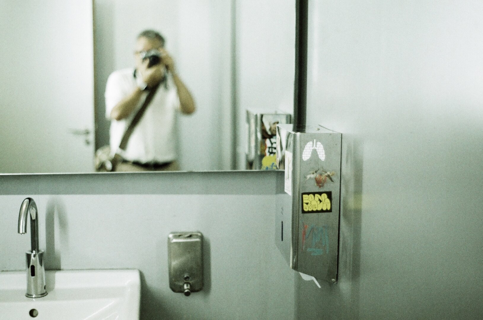 Mirror selfie in the bathroom (on film)