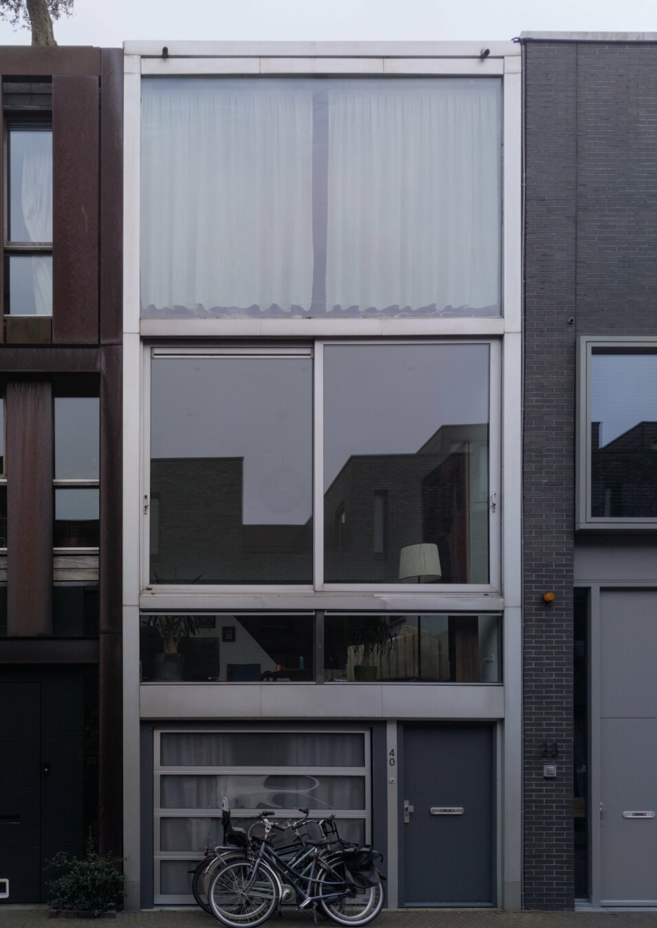 Residential building facade in the Borneo-Sporenburg housing district of Amsterdam