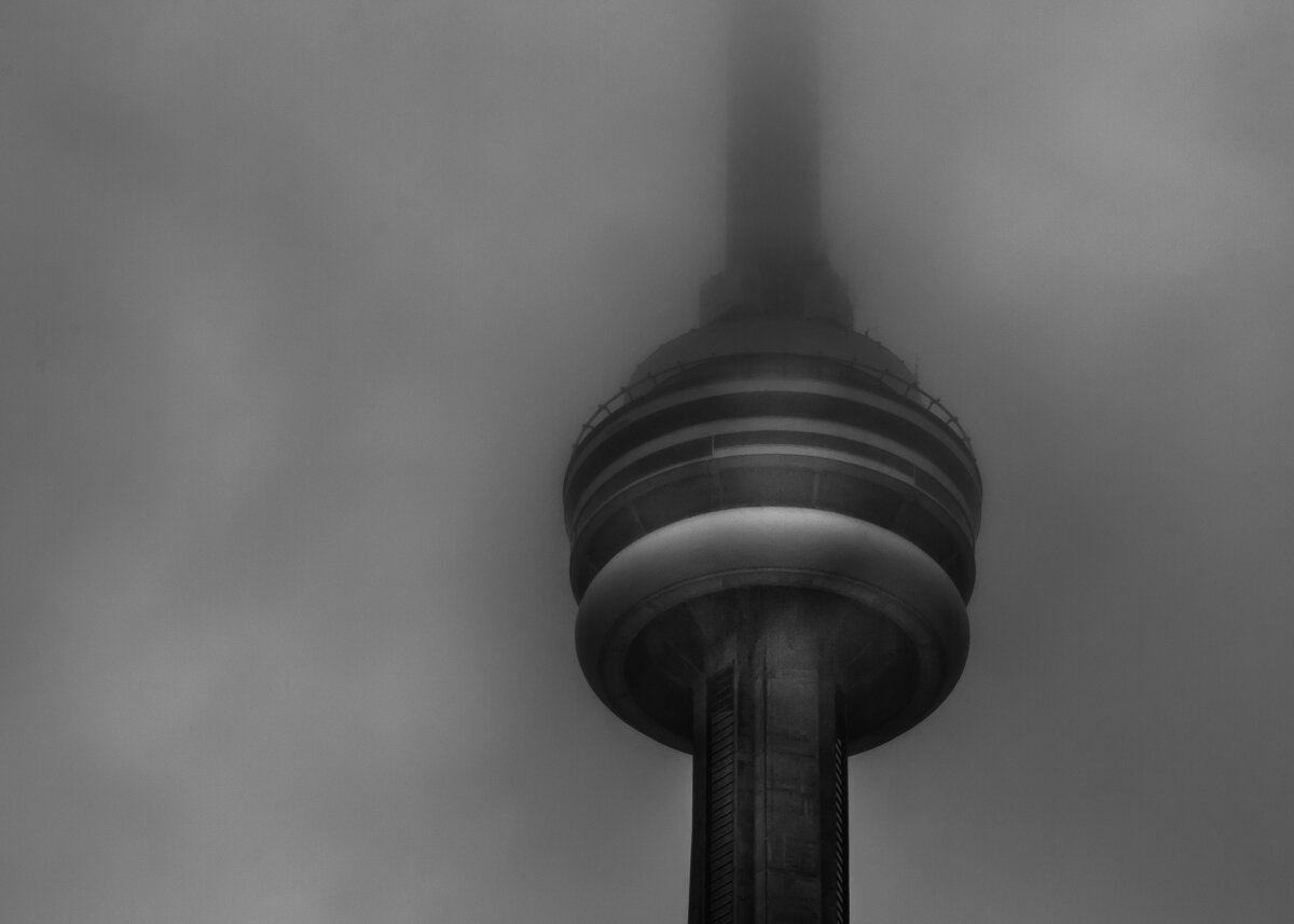 Downtown Fogfest No 38.

A surreal early morning fog that covered the downtown Toronto Canada financial district and surrounding area.

Original photography using a Canon EOS 60D body with a Sigma 17-70mm f2.8 DC Macro OS lens and Silver EFEX Pro as a Lightroom plugin for the Black and White conversion.