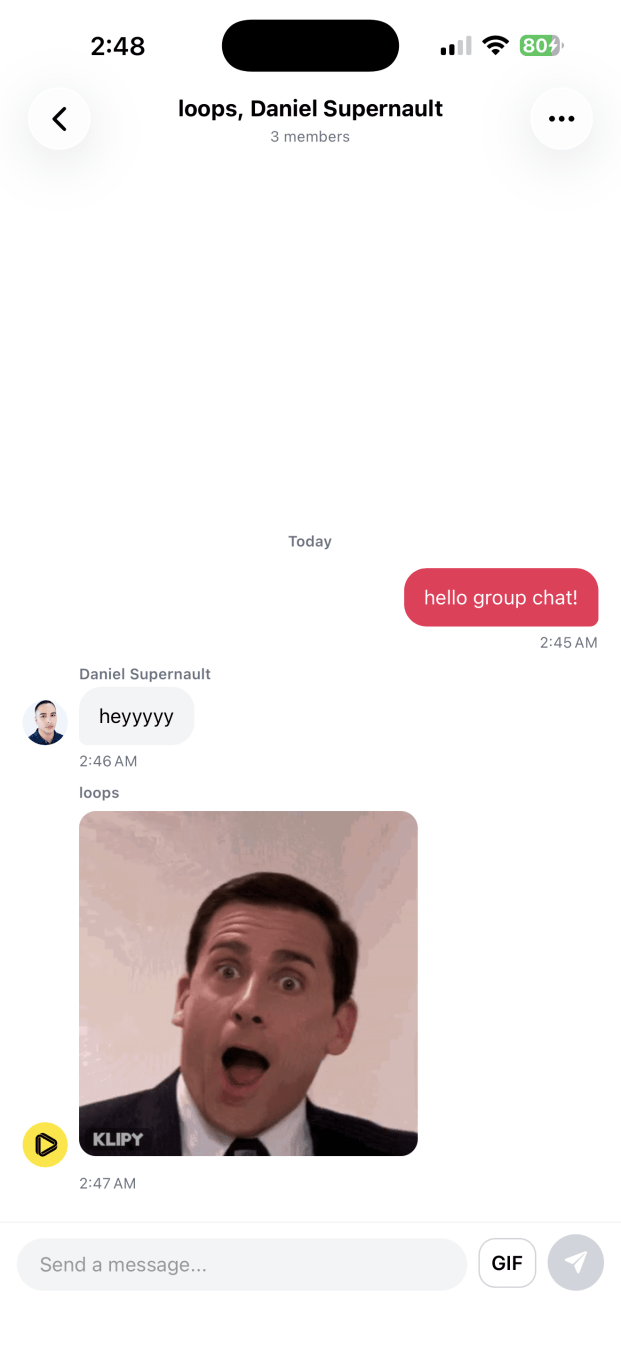 Loops Group Chats feature