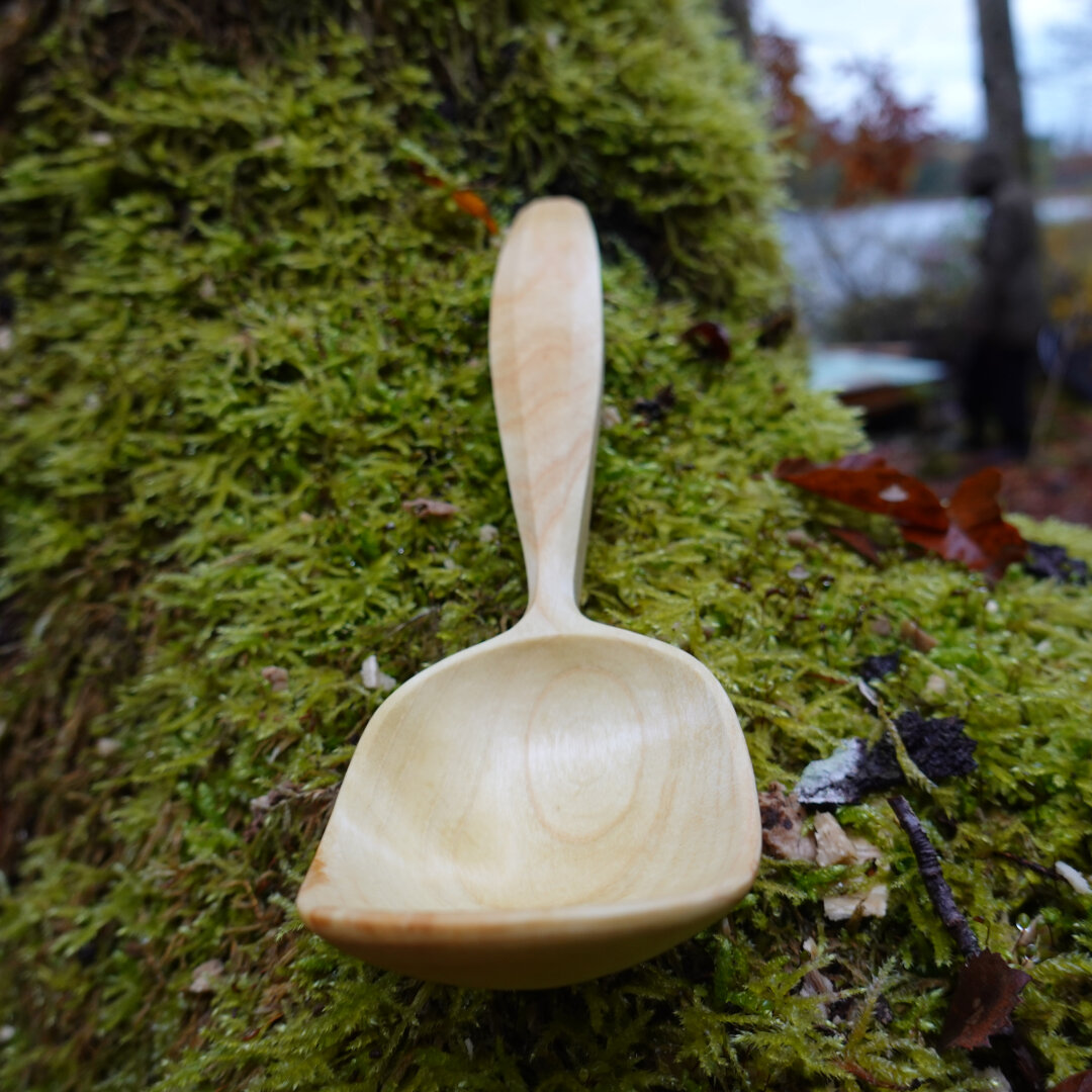 Wooden spoon front angle