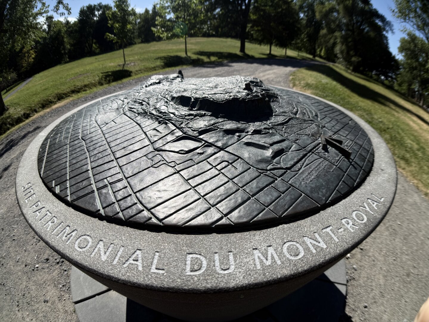 Relief map of Mont Real, Canada.