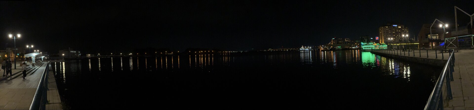 Marina at night in Hakodate, Hokkaido