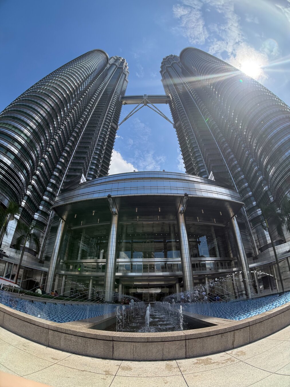 Fisheye picture of the Petronas Twin Towers in KL.