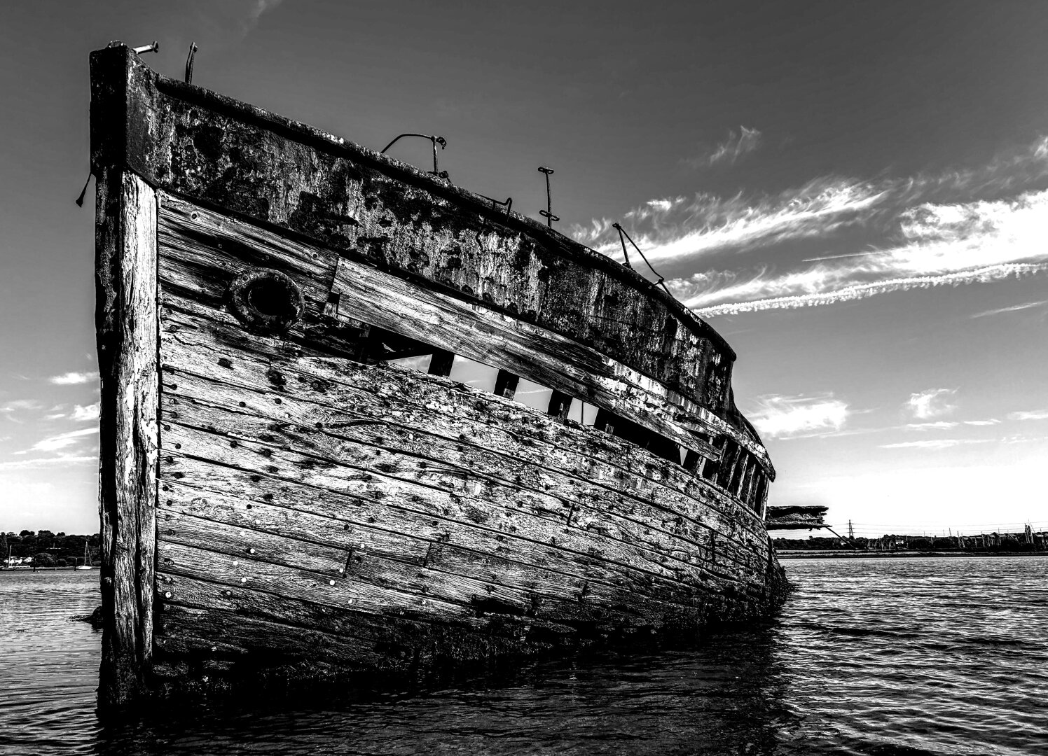 Old boat wreck on the Isle of Wight
