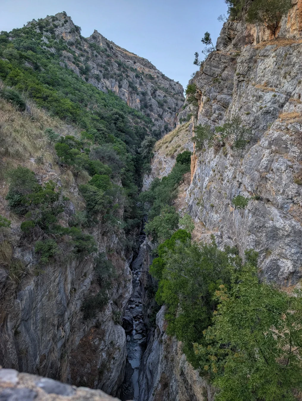 Raganello Gorges from the Devil's Bridge, view upstream