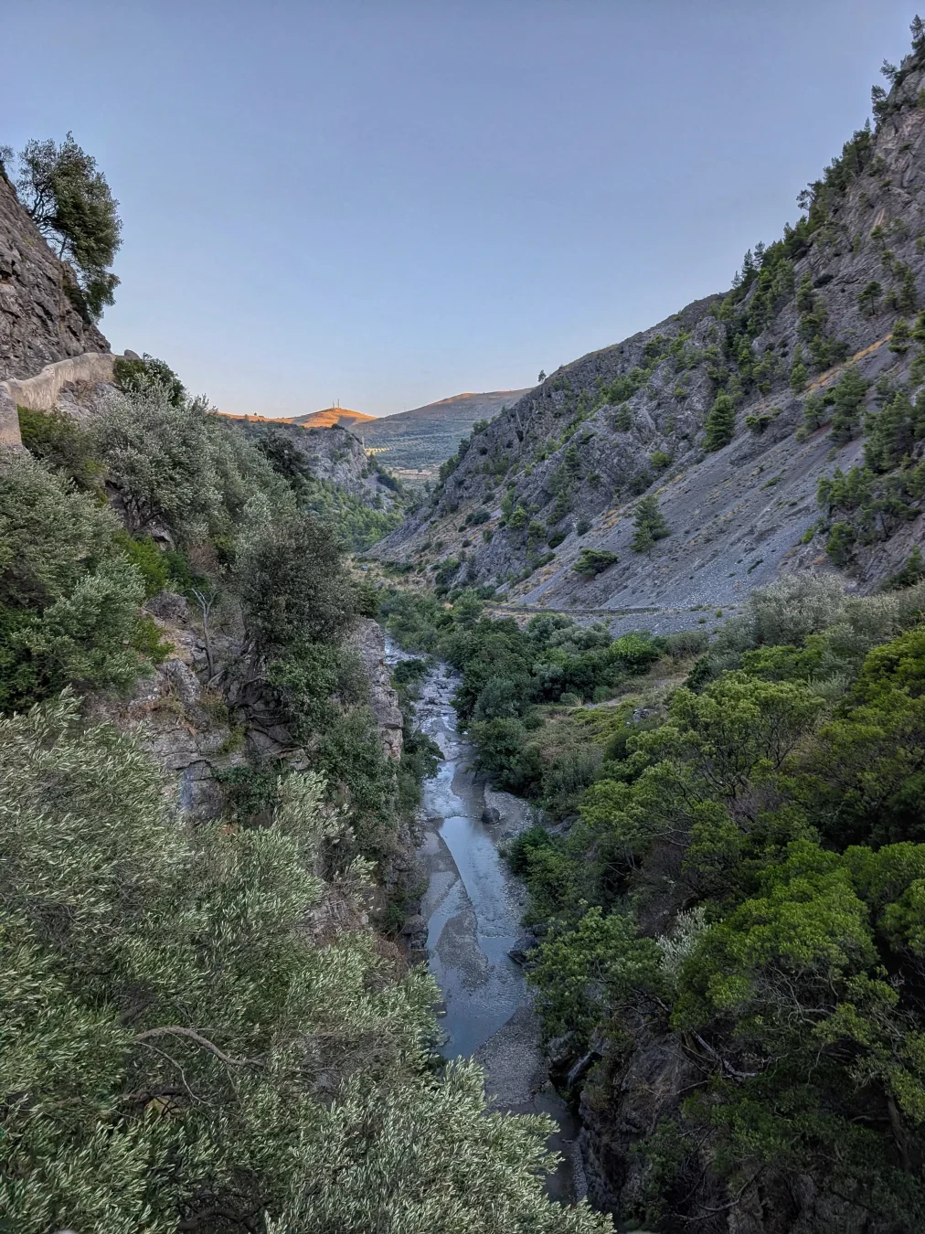 Raganello Gorges from the Devil's Bridge, view towards the mouth