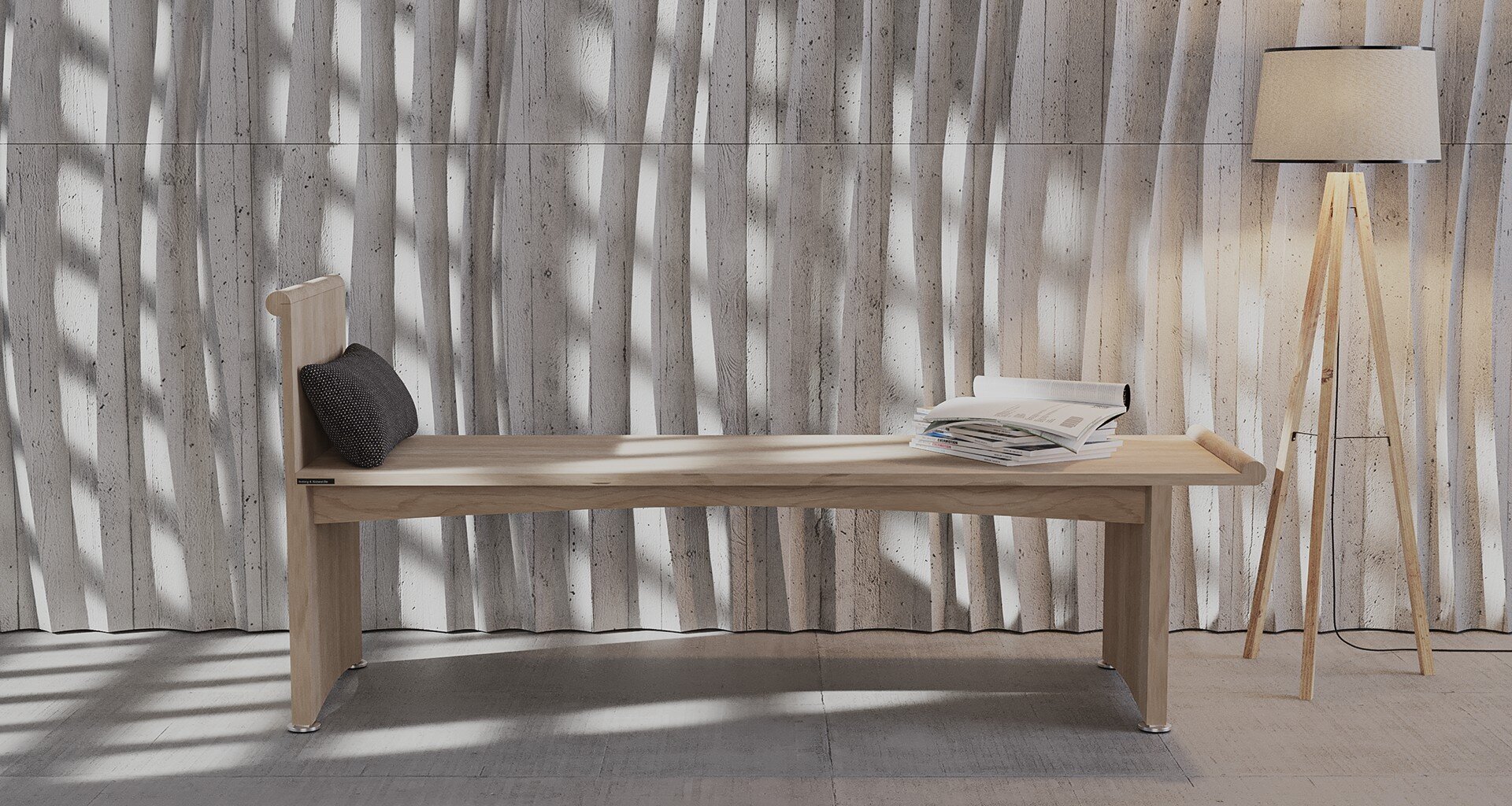 Swedish Pause Bench of Broberg & Ridderstråle | 3D Visualization with 3ds Max 2025 & Corona 11