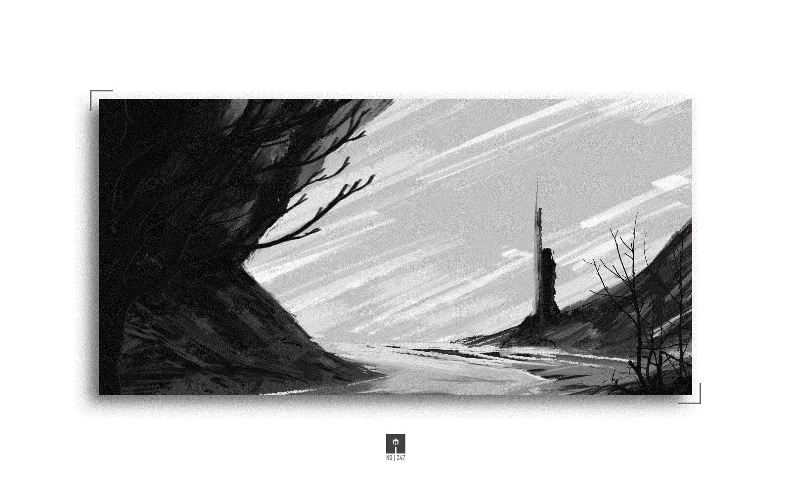 Environment Concept-Sketch | Black & White | from 2010 | Software used: Adobe Photoshop