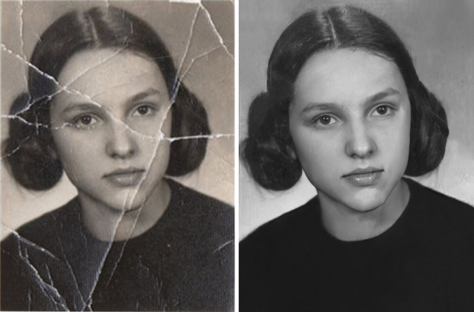 Repair damaged old photo.