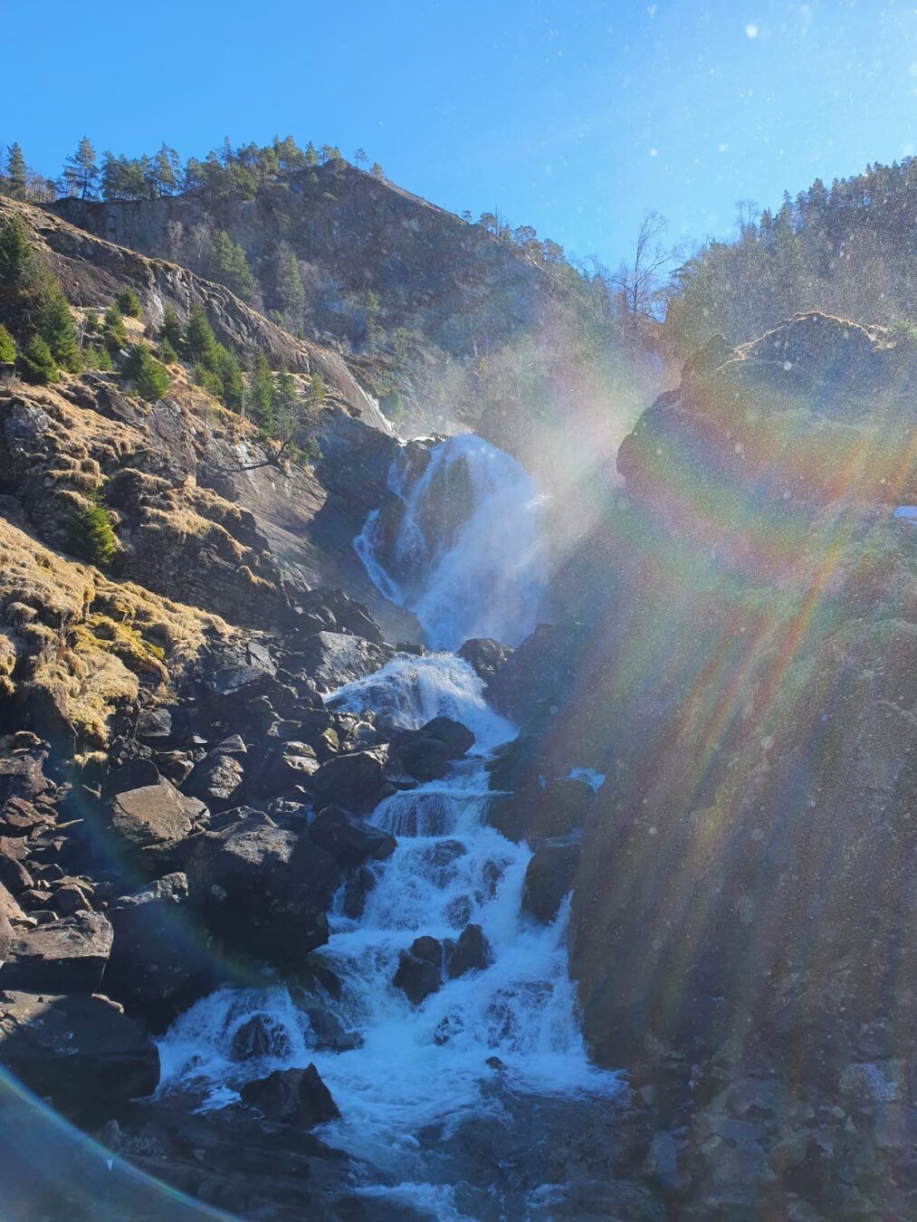 Ørdalsfossen, Hardangerfjord, Norway. April 2022