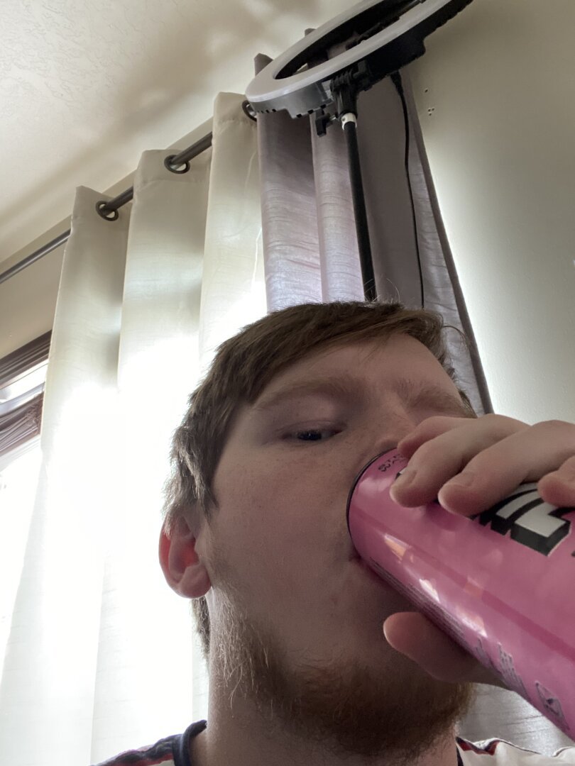 My profile picture where I’m drinking a Strawberry Watermelon Prime Energy.