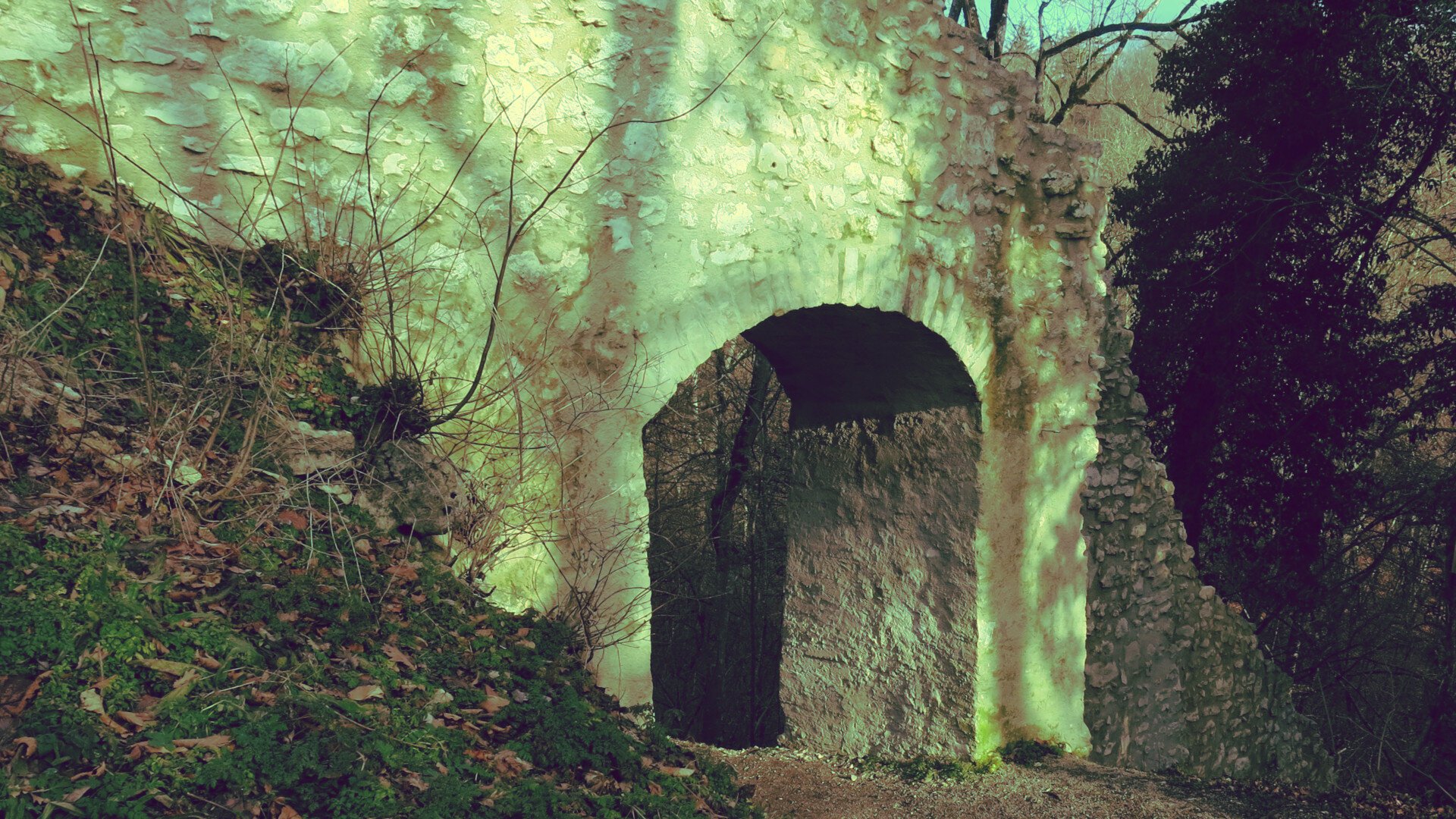 Photo of an old stone portal