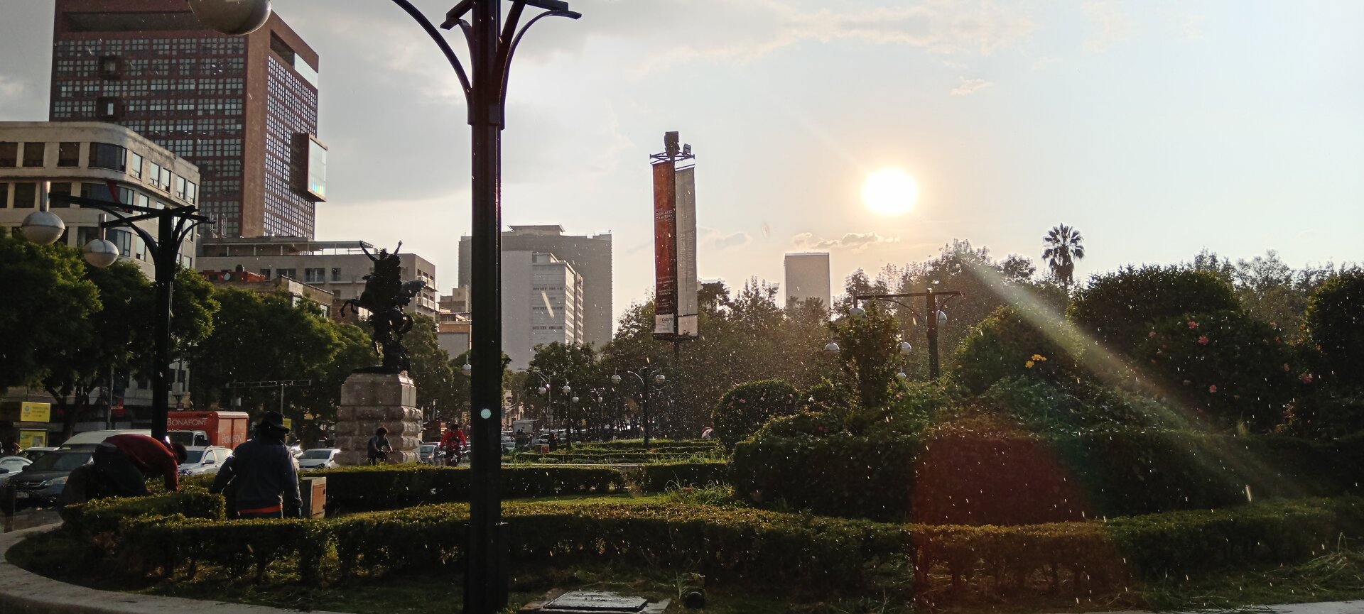 Alameda Central durante la lluvia