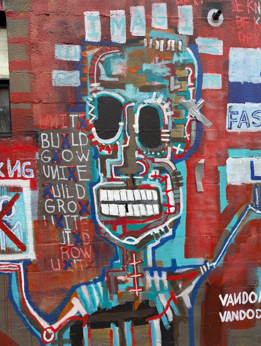 painted image on the outside of vando davis's studio, atlanta, ga.