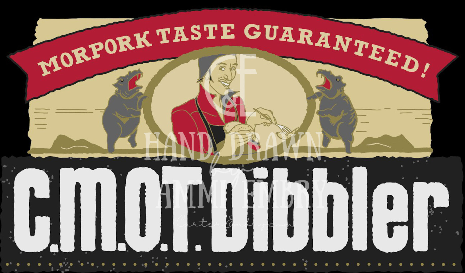 Sometimes I have a perfect idea... and the ability to execute it. What if you could buy Dibbler's sausages in your local grocer? 
Hand drawn, by me. No AI used. 
#Discworld #TerryPratchett #GNUTerryPratchett