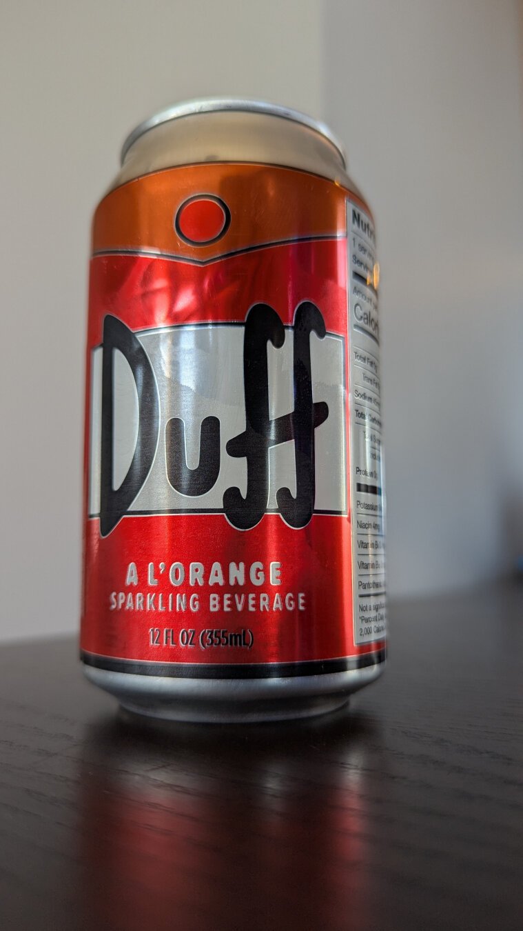 Duff! But it's non-alcoholic and loaded with vitamin B. It tastes like if you put Tang into a Pipi drink.
#duff #simpsons #tang