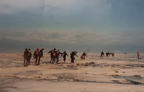 People trying to ice-skate