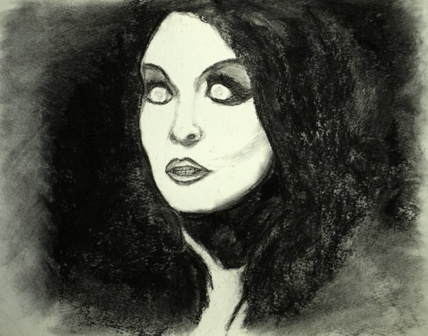 Blind Mag from the genetic opera in charcoal.