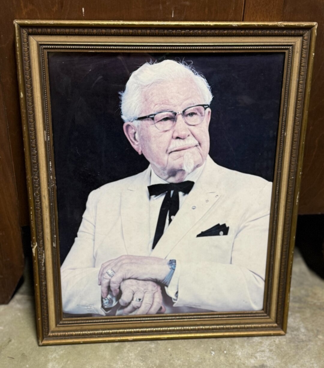 Framed portrait of Colonel Sanders