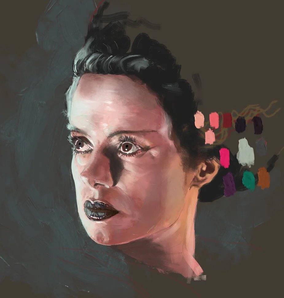 digital  portrait of Elsa Lanchester