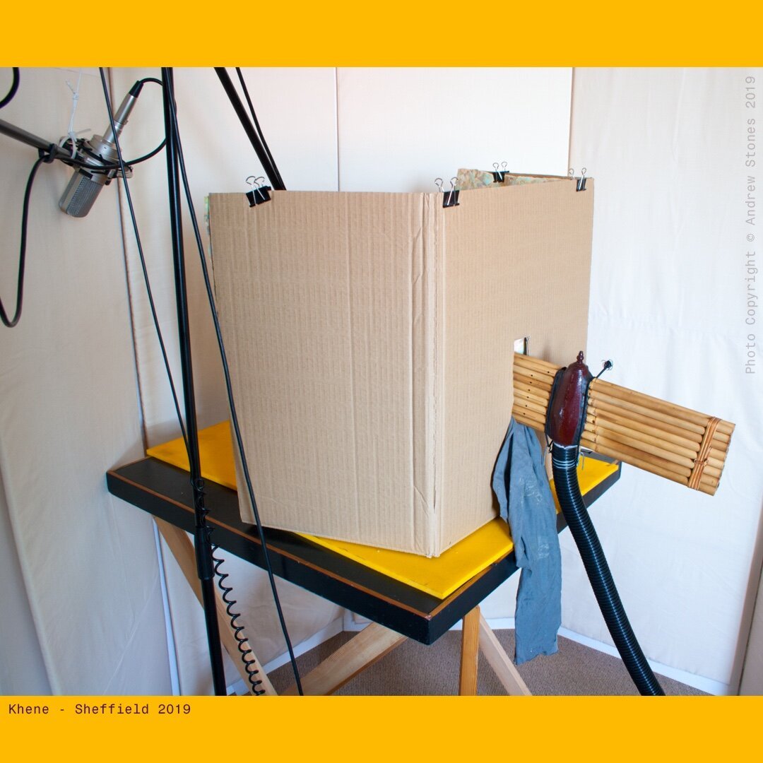 ‘Khene - Sheffield 2019’
Photo, instrument sampling session.
Copyright © Andrew Stones 2019.