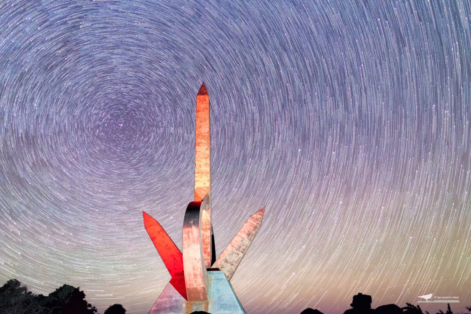 Startrails and some lightpainting at the Monumento al Infinito, La Palma, Canary Islands