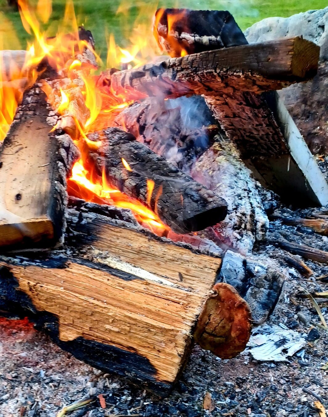 Image of hot burning campfire.