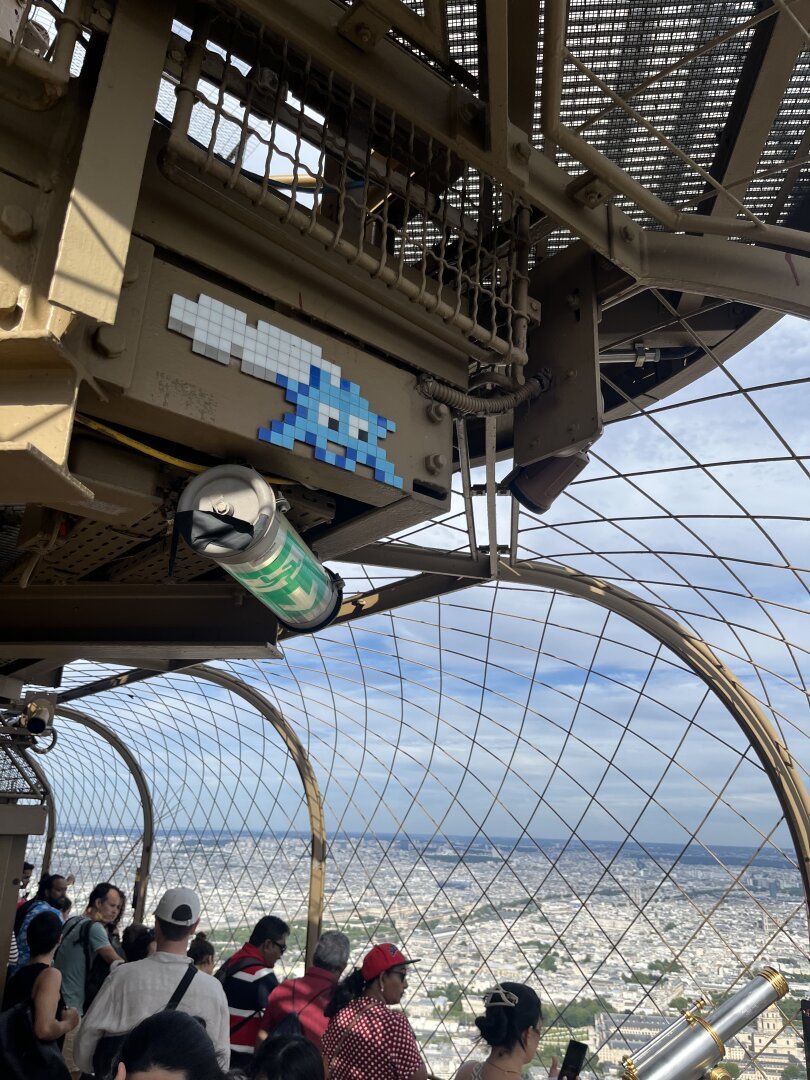 View from the Eifel Tower with Invader street art