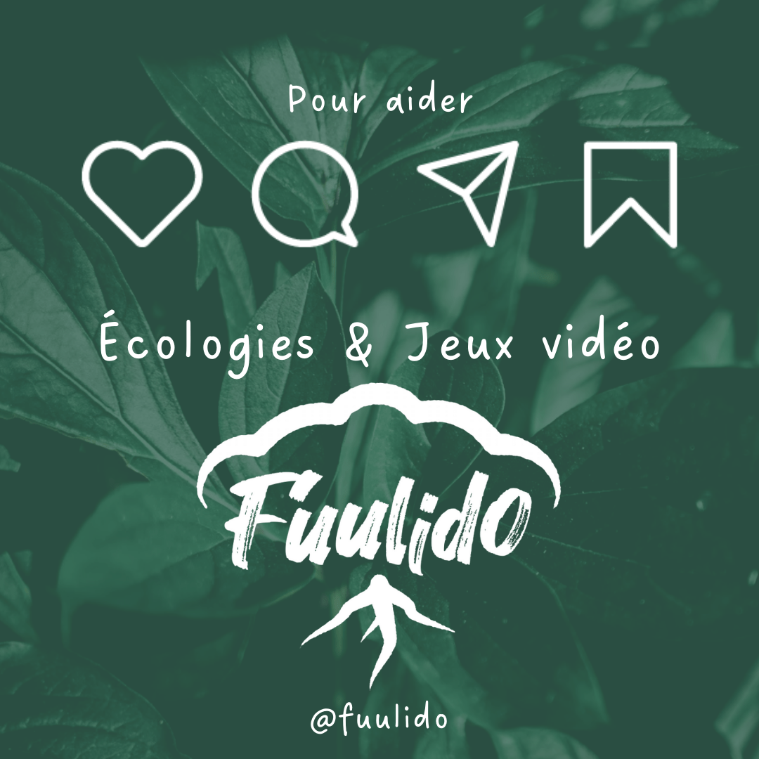 Pour aider, likez, commentez, partagez, mettez un signet
Fuulido : Écologies et Jeux vidéo
pixelfed : @fuulido@pixelfed.social
insta : @fuulido_