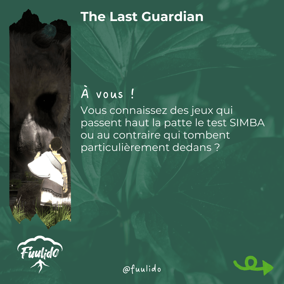 À vous !
Vous connaissez des jeux qui passent haut la patte le test SIMBA ou au contraire qui tombent particulièrement dedans ?