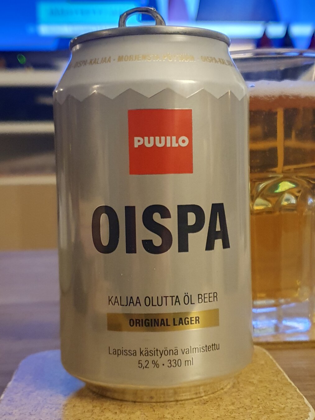 Kuva tölkistä jossa lukee Oispa.