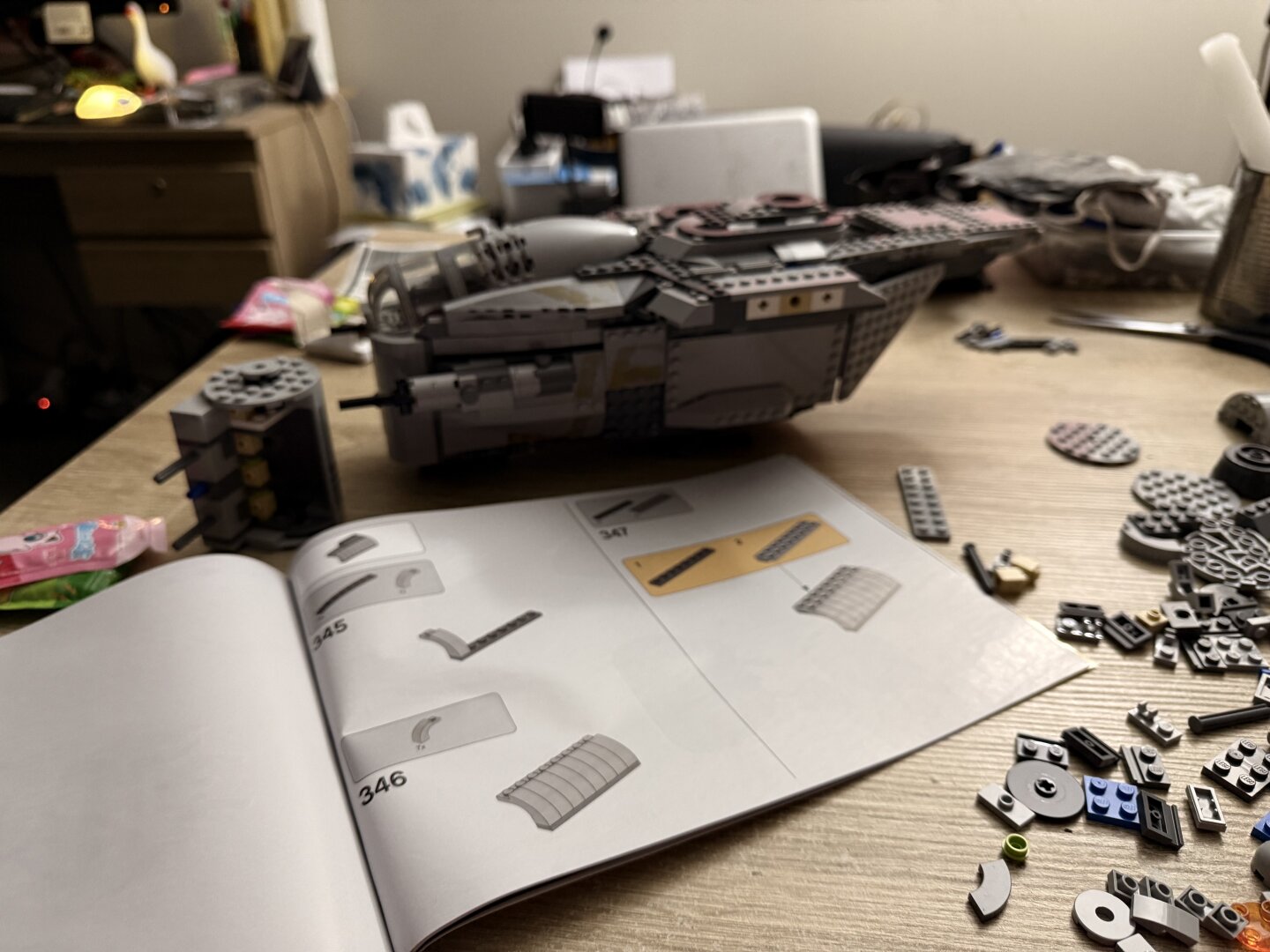 lego razor crest close to final assembly