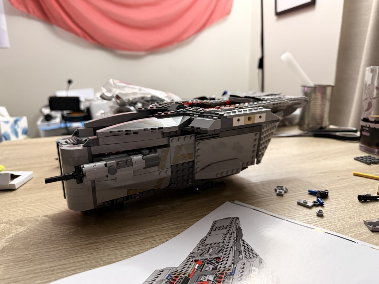 lego razor crest close to final assembly