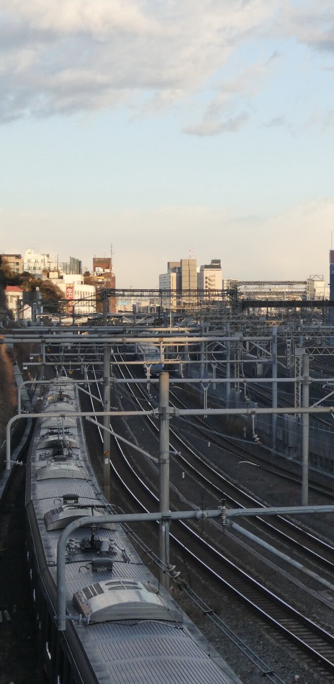 A train heads into the distance