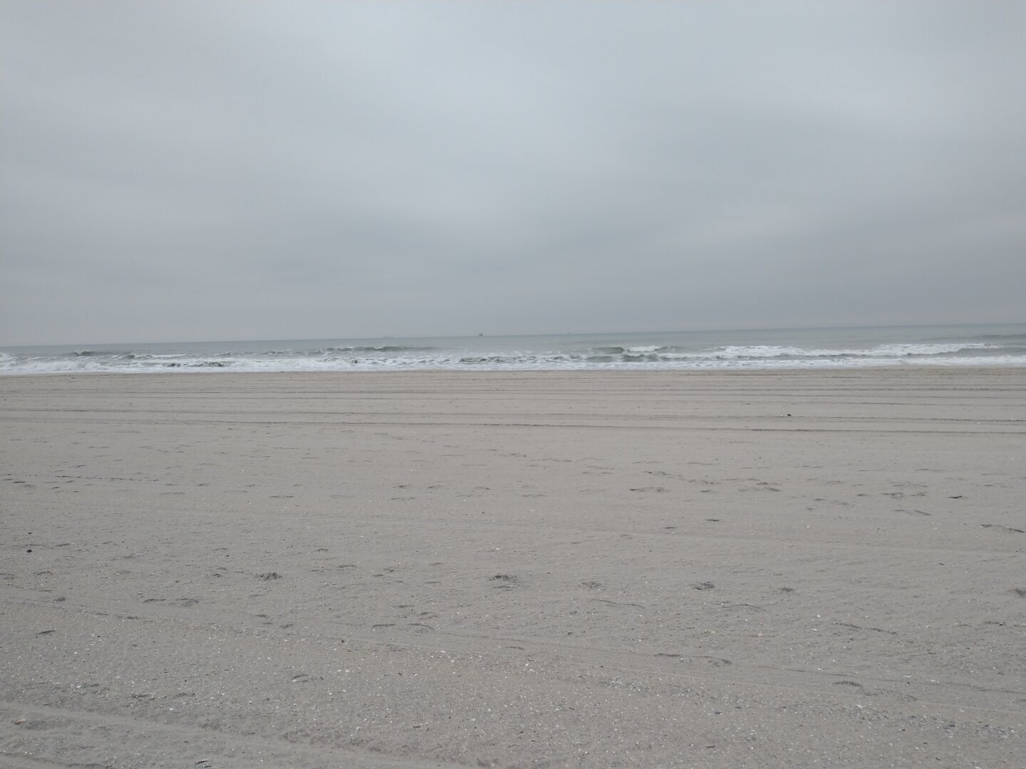 Beach on a cold cloudy day