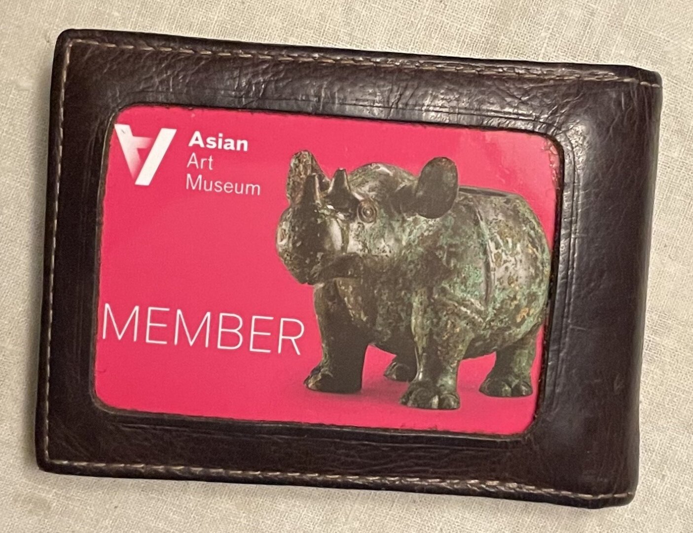 SF Asian Art Museum membership card in leather wallet