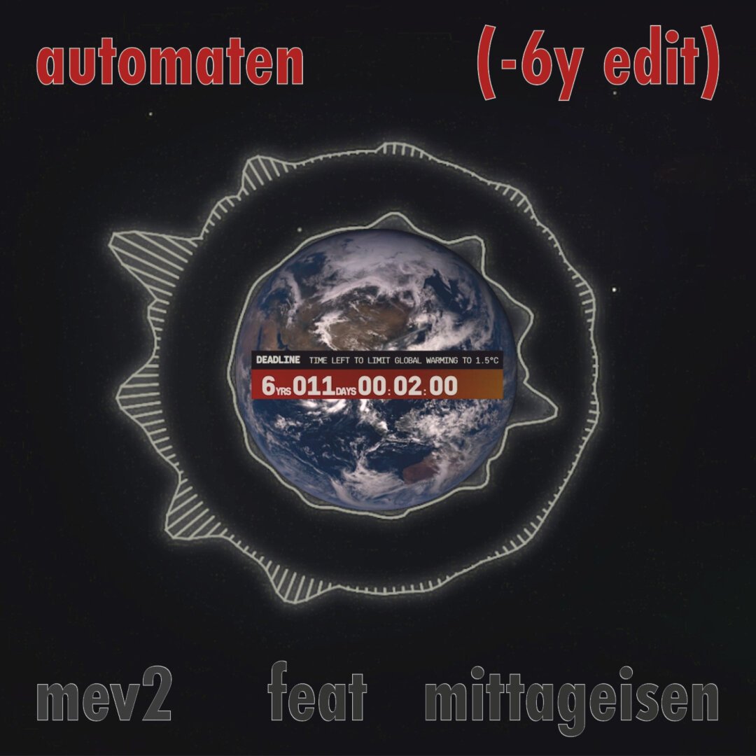 2023, August : mev2 feat mittageisen automaten (-6y edit)
#mitalU #indielabel #indiemusic #postpunk #darkwave #wave #newwave #80s #mittageisen #automaten #musicvideo  #eXtinctionRebellion #mev2 #edm #electronica #newwavemusic