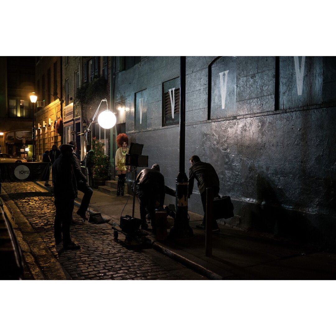 A movie called “Beautiful Something” being shot in an alley in Center City Philadelphia outside of a club called Voyeur