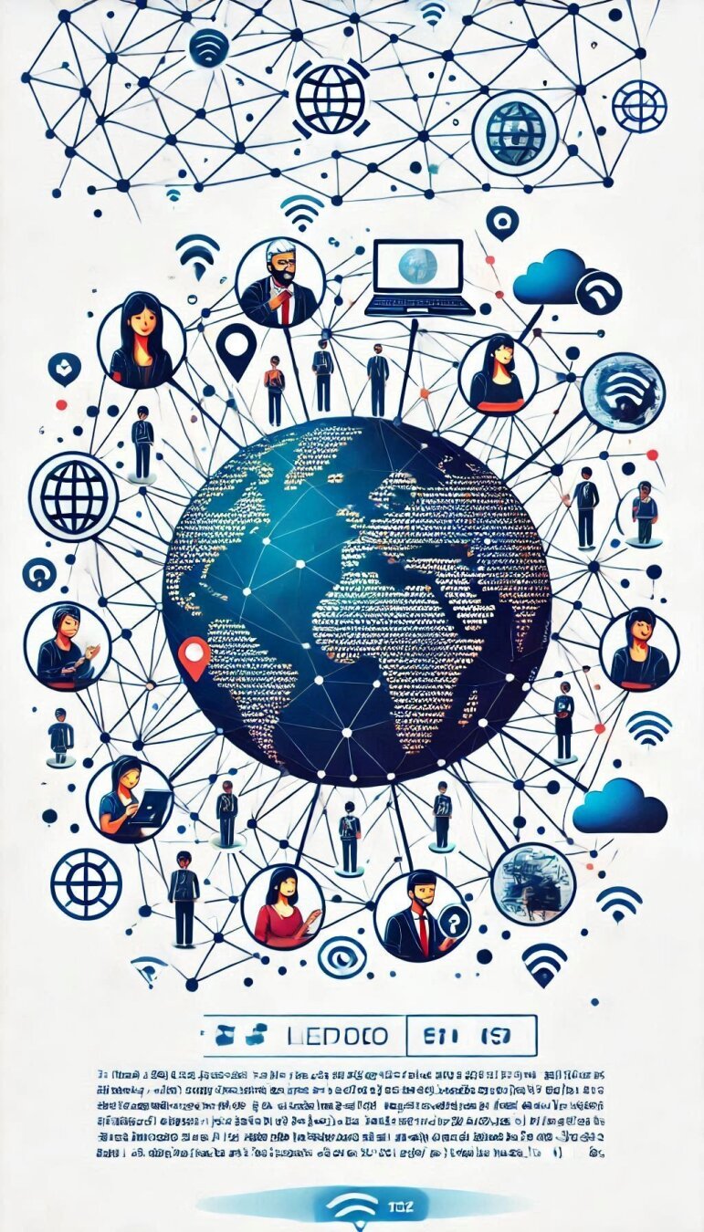 A globe with a decentralized Network community.