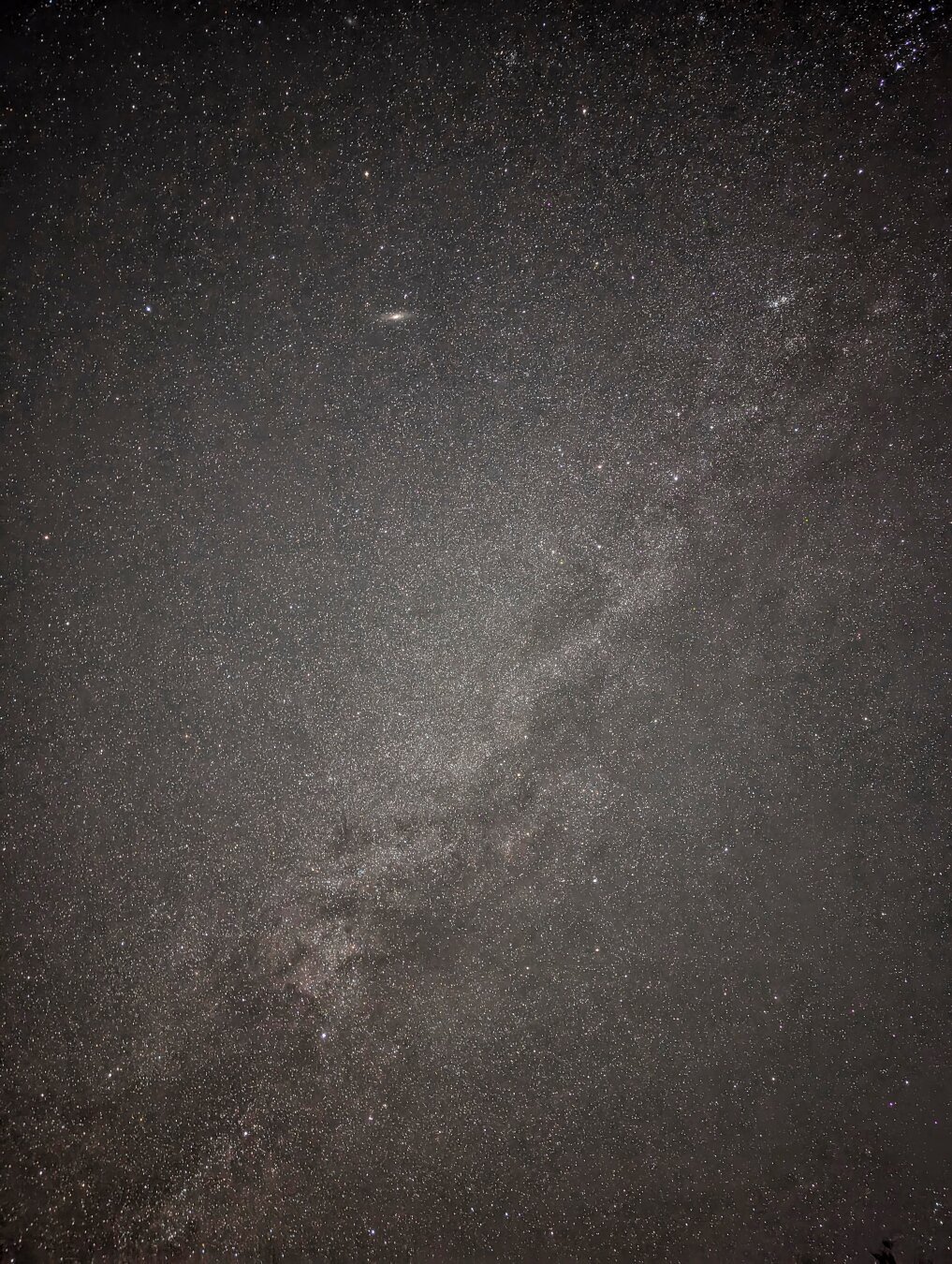 Photo of the Milky Way and Andromeda galaxy