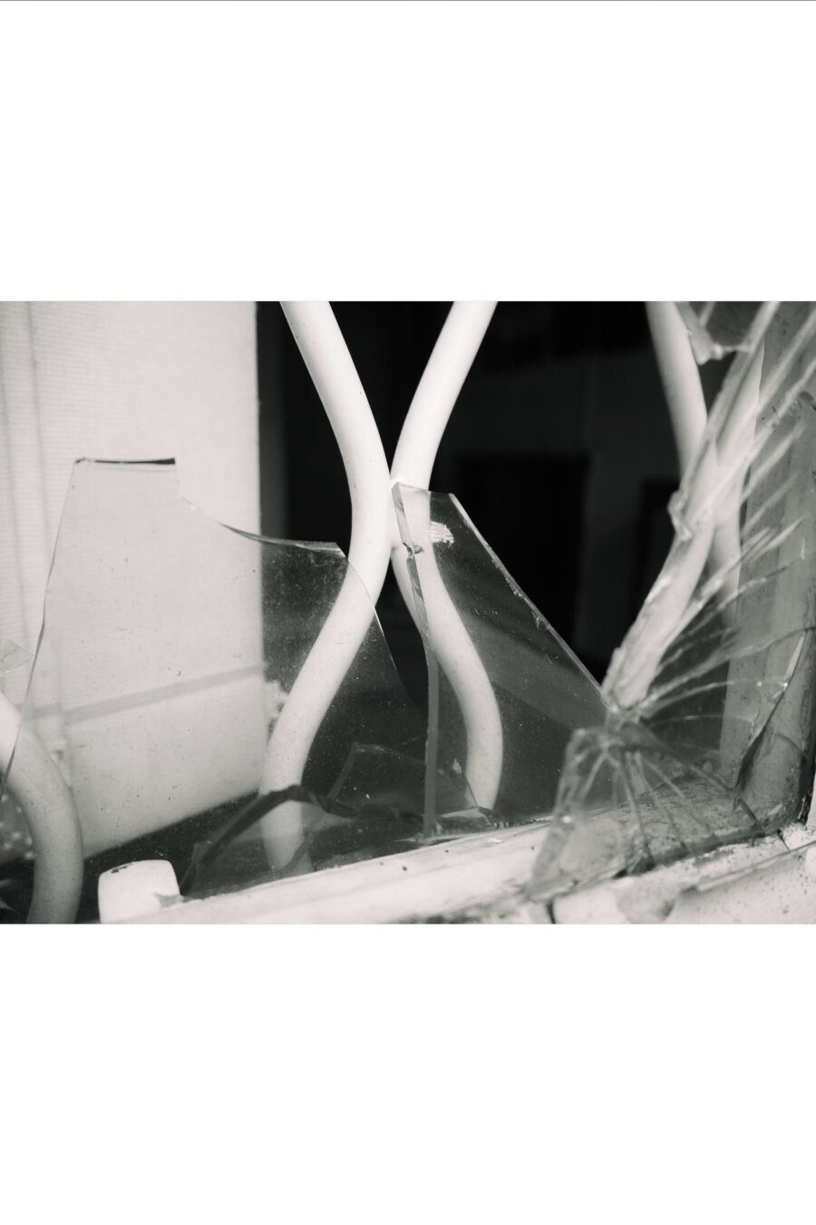 Broken glass in a window