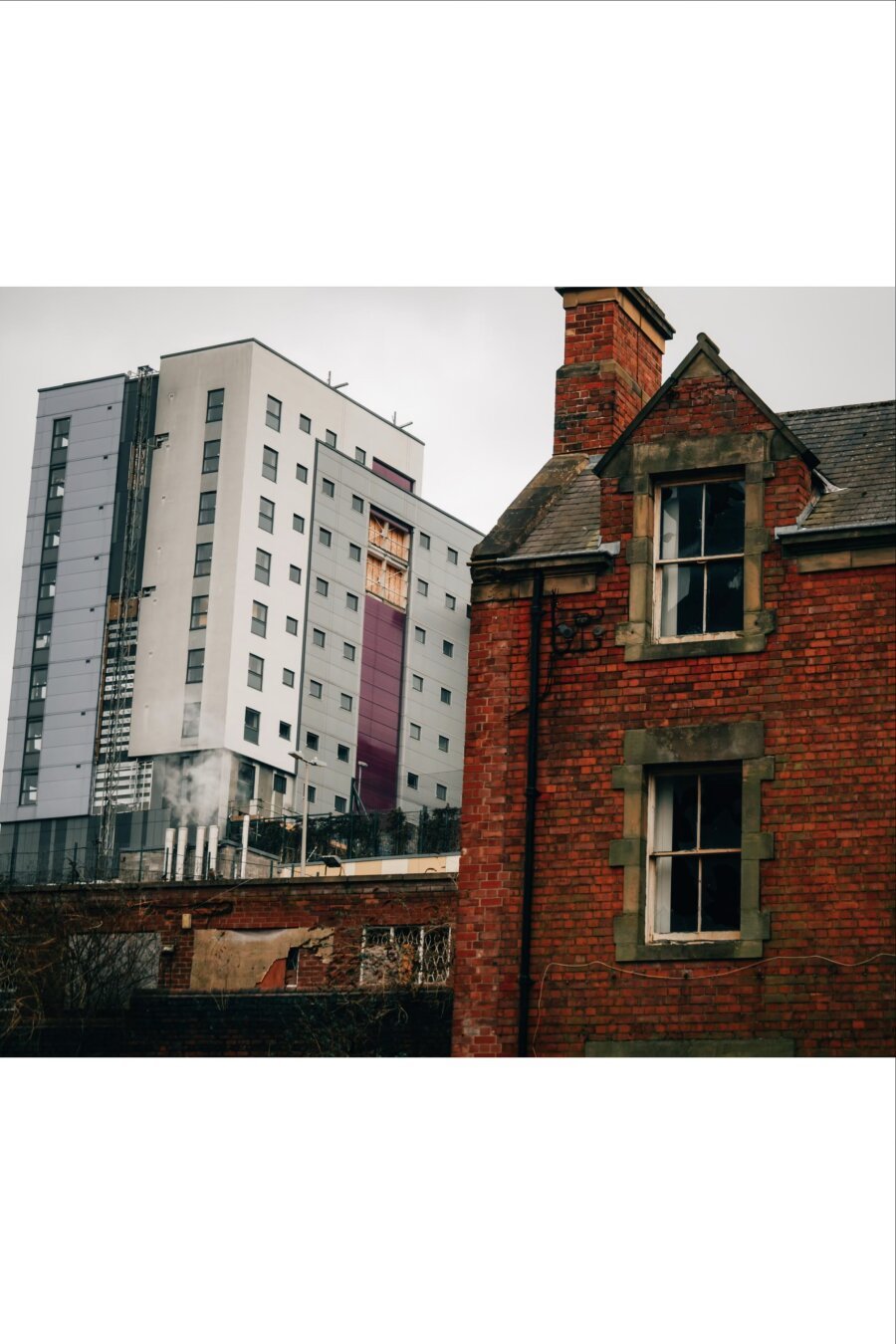 Old building infront of new