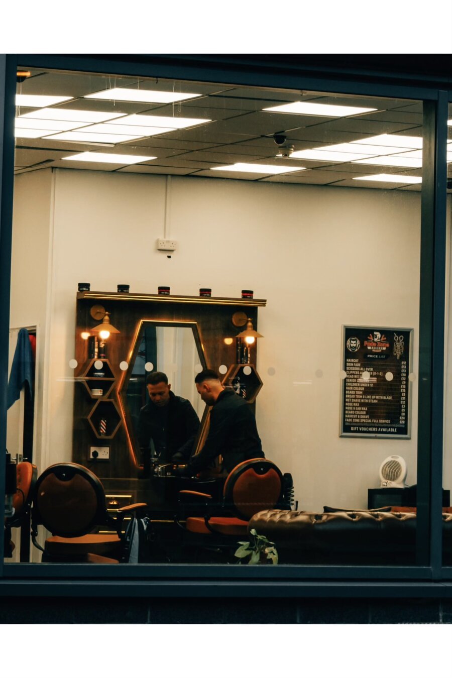 Barber through the window
