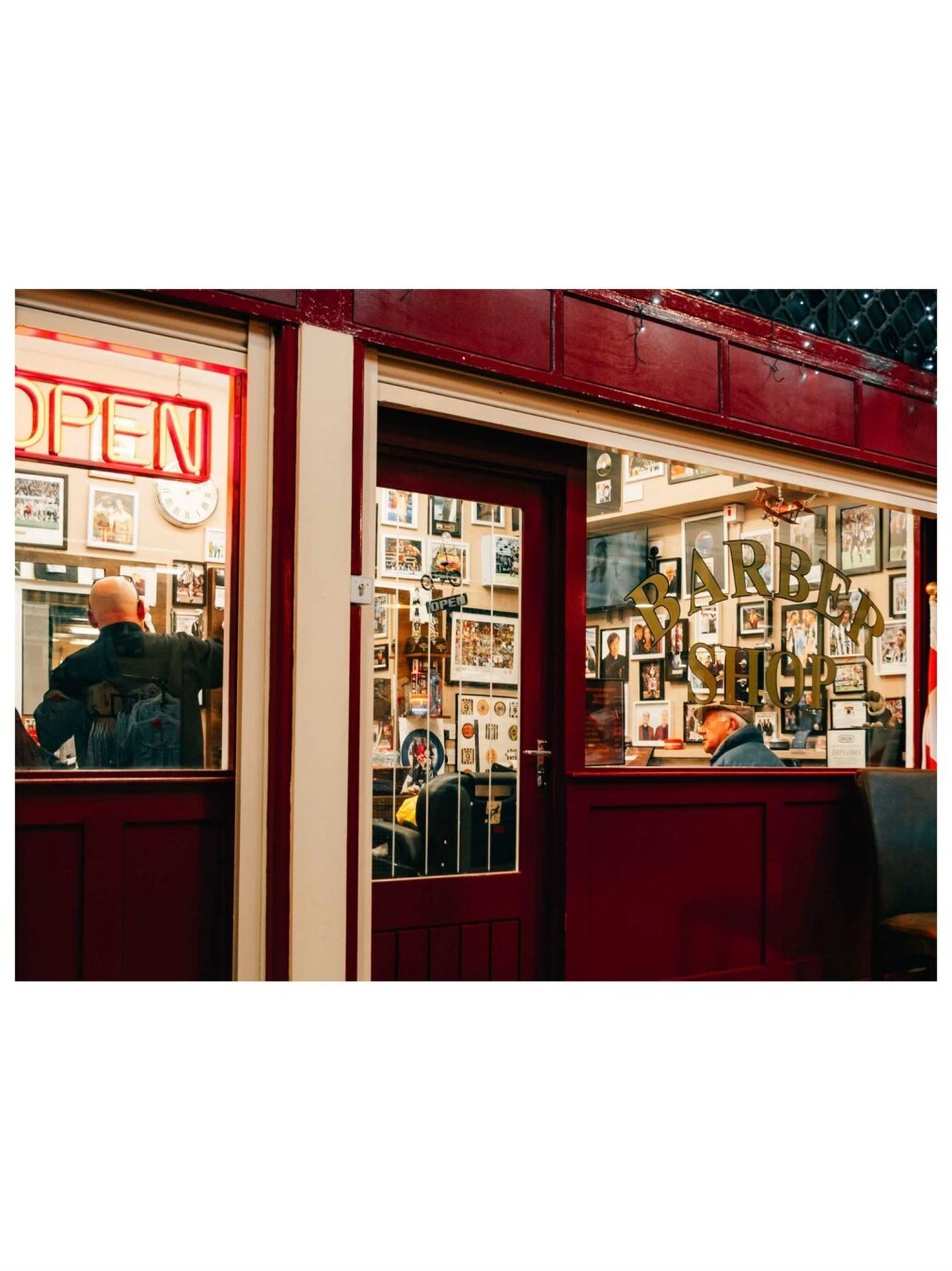 Older man waiting in line at the barbers