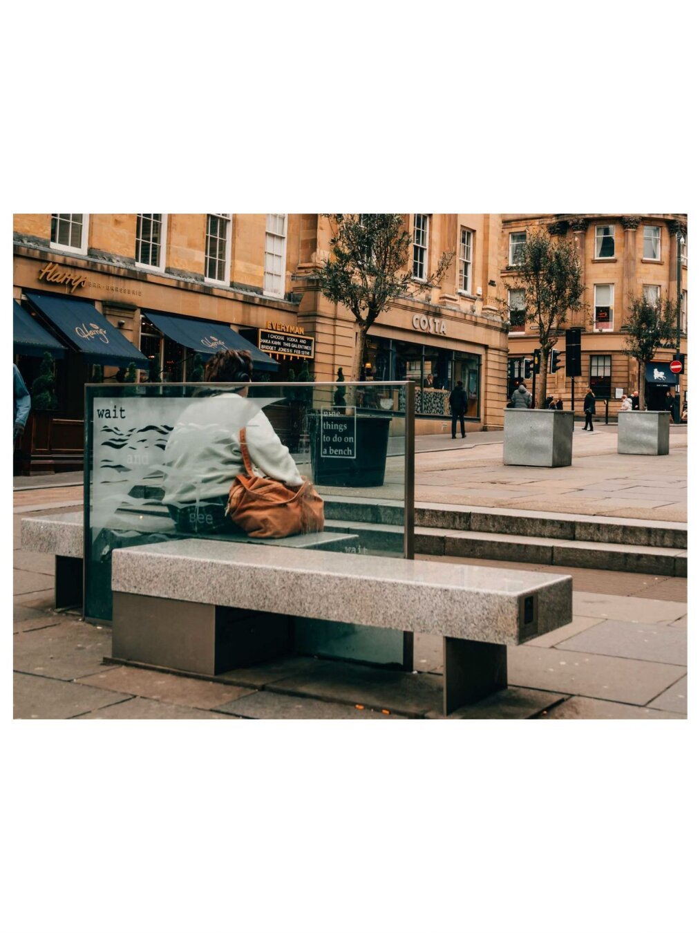 Person sitting on a bench