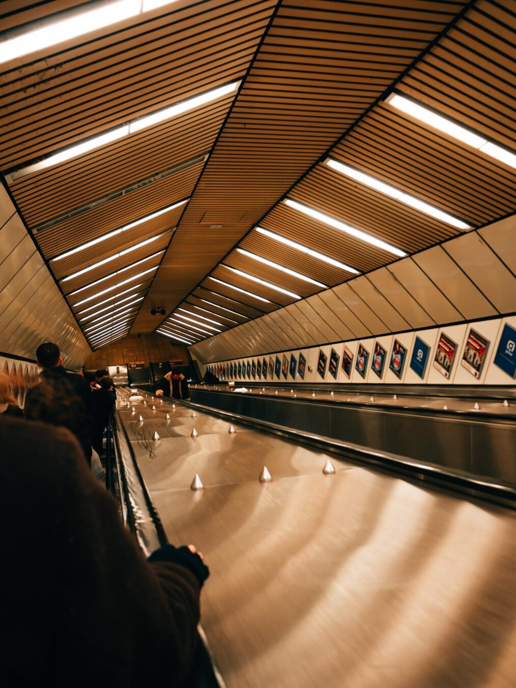 Shot down an escalator into an underground tube