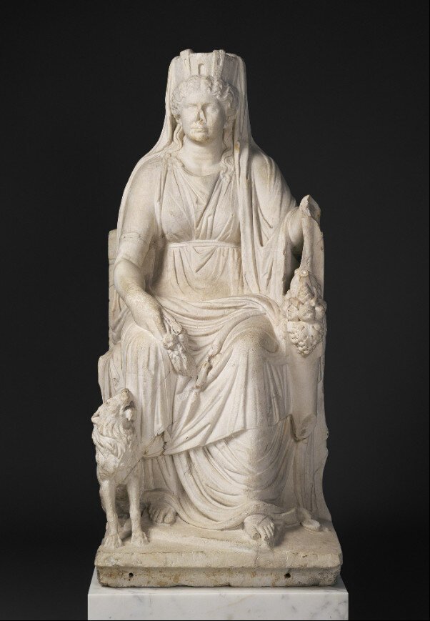 Cybele enthroned, roman marble, c. 50 CE