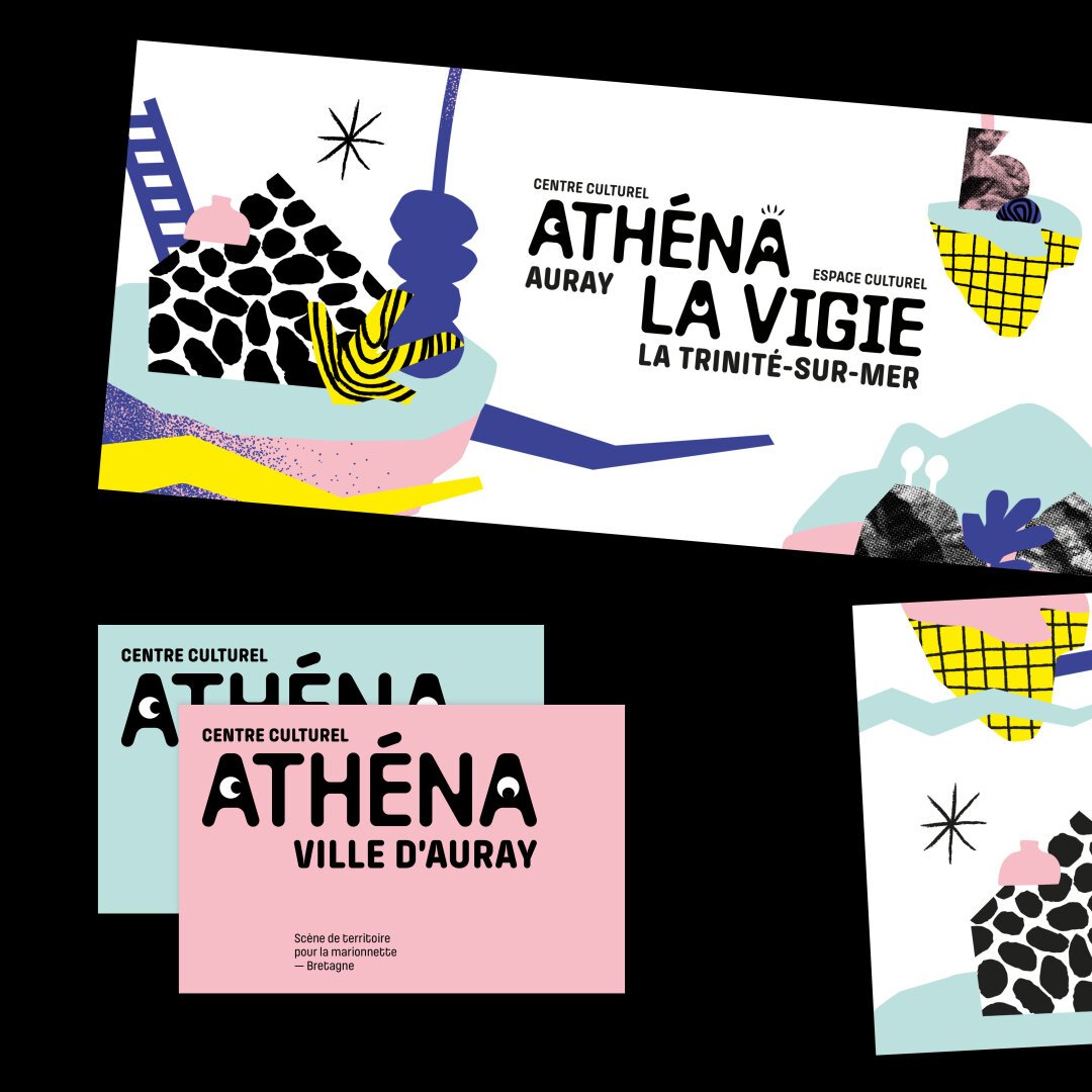 Carte de visite avec le logo Centre Culturel Athéna