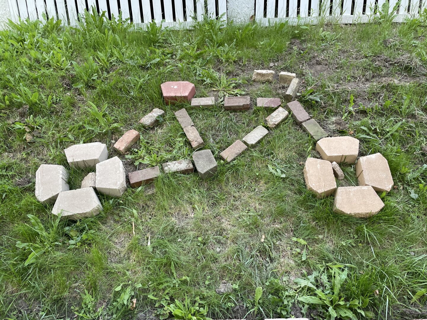 Pavers arranged to look like a bicycle